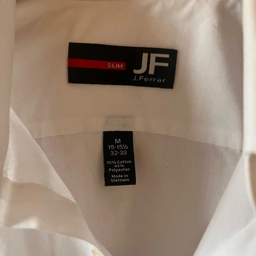 J.Ferrar White Collared Button Down - Slim Fit - Picture 3 of 8